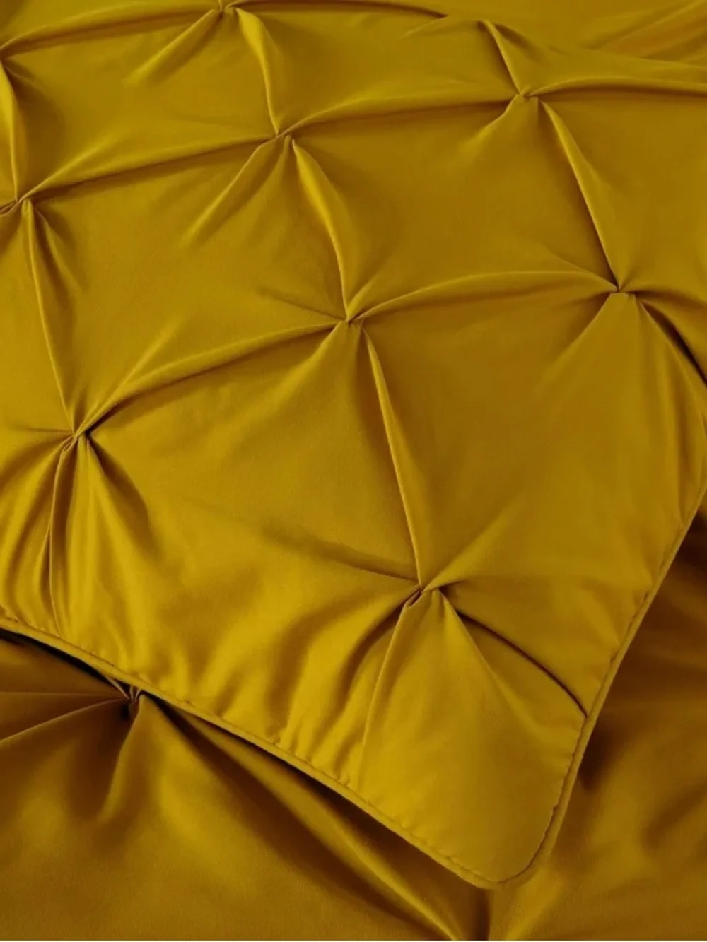 Mustard Yellow Queen 3 piece Pintuck Comforter Set